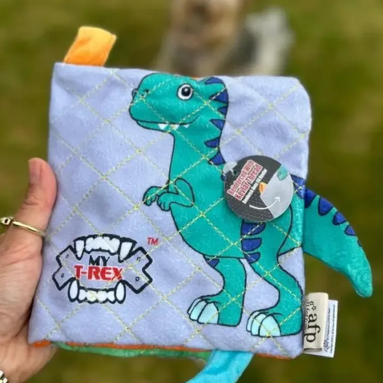 Aktivitetslegetøj Til Hunde|Snusemåtter/Slikkeplader^All For Paws AFP T-REX Dino bog | Med knitrelyd og piv