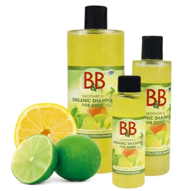 Miljøvenlige, Bæredygtige & Øko Produkter|Hundeshampoo Og Hundebalsam^B&B Økologisk Hundeshampoo m.m. B&B Citrus shampoo | Økologisk hundeshampoo