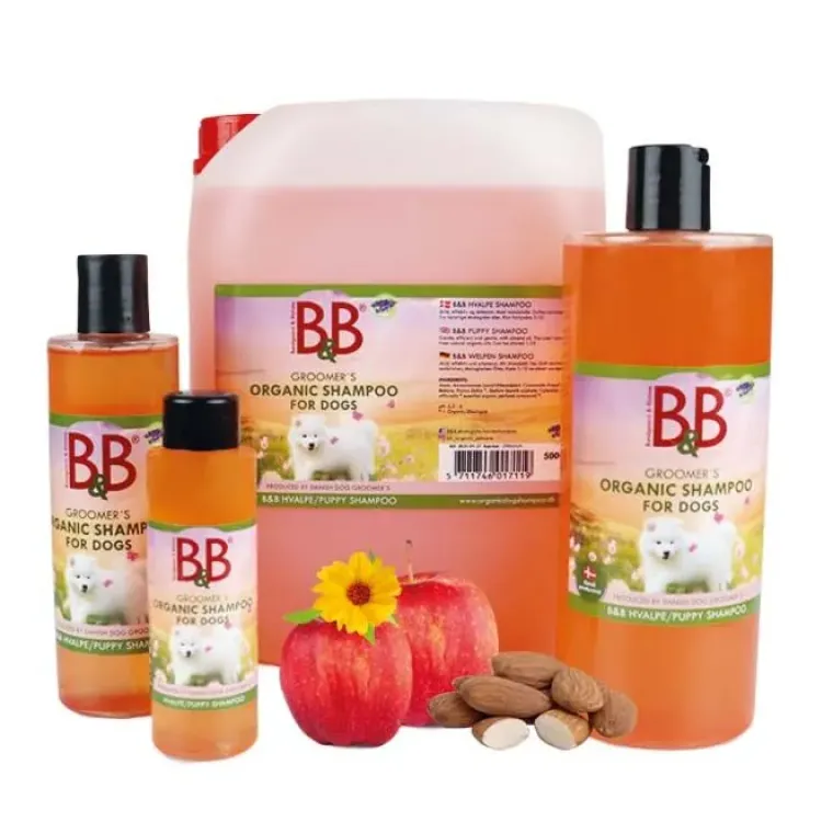 Til Opdrættere|Miljøvenlige, Bæredygtige & Øko Produkter^B&B Økologisk Hundeshampoo m.m. B&B Puppy Shampoo | Økologisk hvalpeshampoo