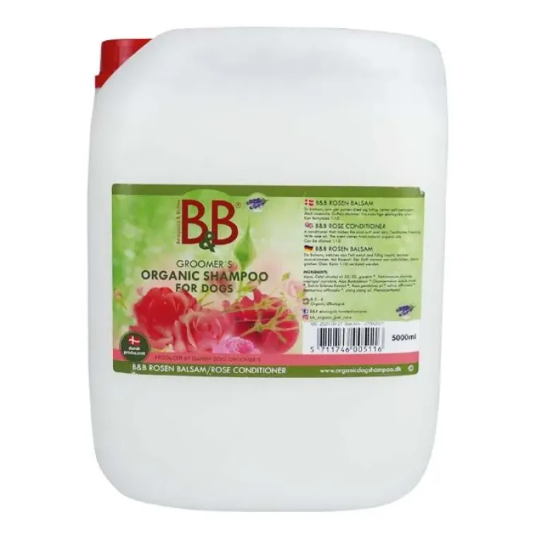 Miljøvenlige, Bæredygtige & Øko Produkter|Hundeshampoo Og Hundebalsam^B&B Økologisk Hundeshampoo m.m. B&B Rose conditioner | Økologisk hundebalsam