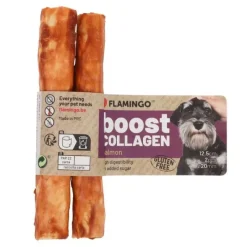 Godbidder Og Gnaveben^Flamingo Boost sticks med kollagen og laks | 12,5 cm | 1stk.