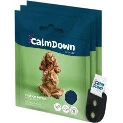 Helse Til Hunde|Separationsangst^Kruuse CalmDown by ® Beroligende knap med multifunktionel knapholder