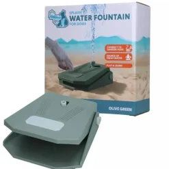 ☀️Sommerklar|Hundeferien^CoolPets Splash Water Fountain | Olivengrøn