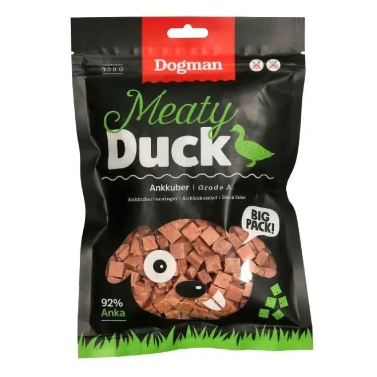 Hvalpegodbidder Og Gnaveben|Godbidder Og Gnaveben^Dogman Meaty Duck Cubes | fra 80g