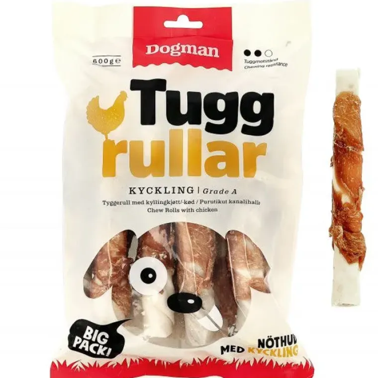 Godbidder Og Gnaveben^Dogman Tyggepinde med kylling | Fra 75g