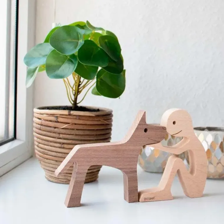 Gaveidéer Til Hundeelskeren|Konfirmationsgave^Ollipet Dog True Love Træfigur | Large Dog