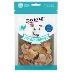Godbidder & Smagsvarianter|Godbidder Og Gnaveben^Dokas Tørret Kyllingebryst m. æble | 70g