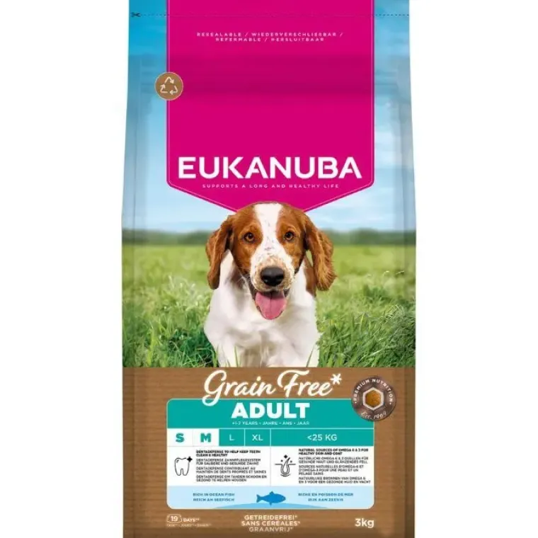 Hundemad^EUKANUBA Grain Free Adult - Small Medium Breed | Tørfoder