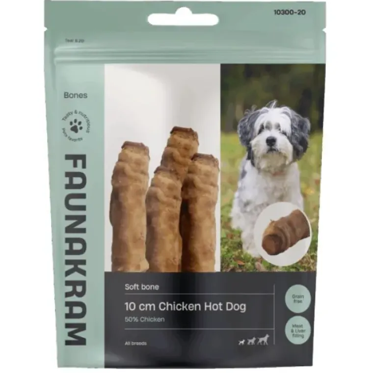 Godbidder Og Gnaveben^Faunakram Chicken Hot Dog | 10 cm | 170g