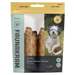 Godbidder Og Gnaveben^Faunakram Chicken Sausage in Rawhide Roll, Small Dog | 300g