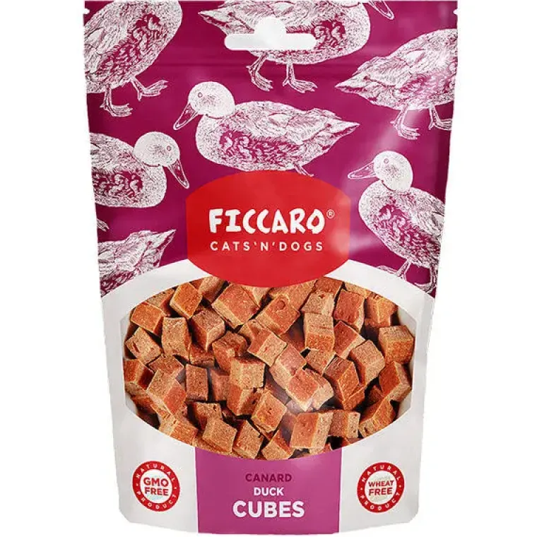 Hvalpegodbidder Og Gnaveben^Ficcaro Duck Cubes | 100g