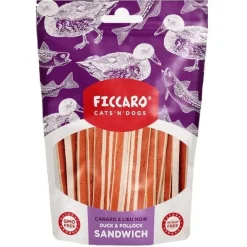 Hvalpegodbidder Og Gnaveben|Godbidder^Ficcaro Duck & Pollock Sandwich | 100g