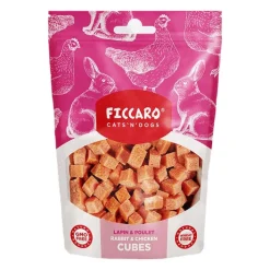 Hvalpegodbidder Og Gnaveben|Godbidder^Ficcaro Rabbit & Chicken Cubes | 100g