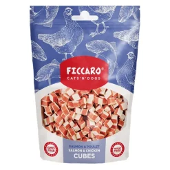 Hvalpegodbidder Og Gnaveben|Godbidder^Ficcaro Salmon & Chicken Cubes | 100g
