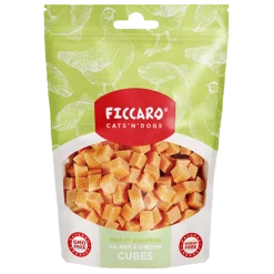 Hvalpegodbidder Og Gnaveben|Godbidder^Ficcaro Salmon & Chicken Cubes | 100g
