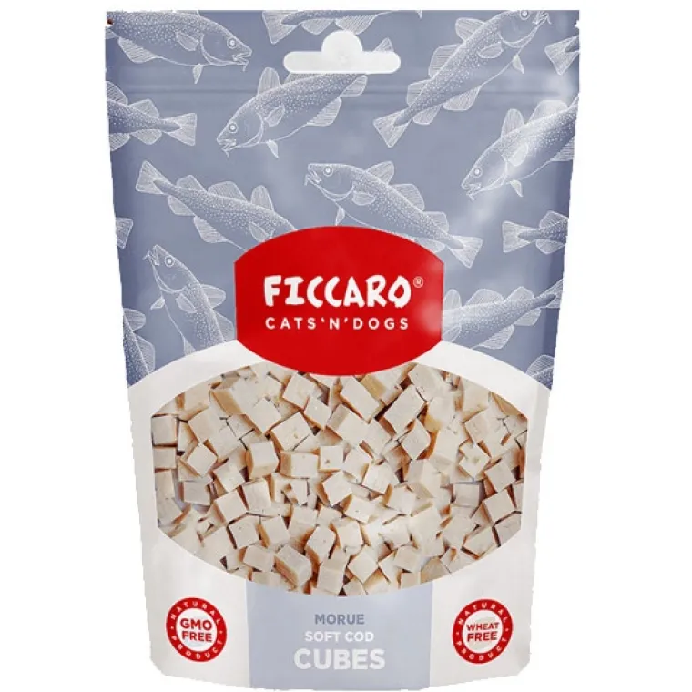 Hvalpegodbidder Og Gnaveben|Godbidder Og Gnaveben^Ficcaro Soft Cod Cubes | 100g