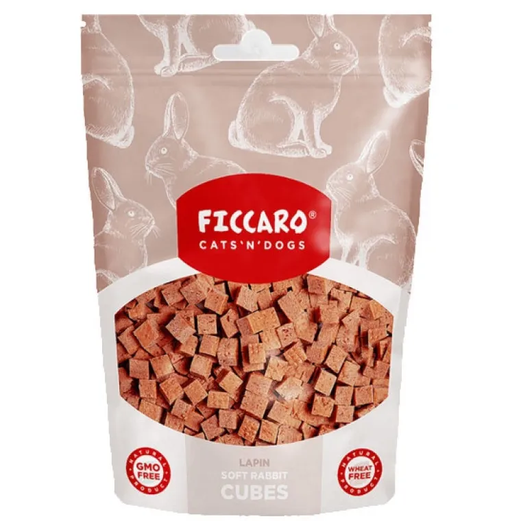 Hvalpegodbidder Og Gnaveben|Godbidder Og Gnaveben^Ficcaro Soft Rabbit Cubes | 100g.