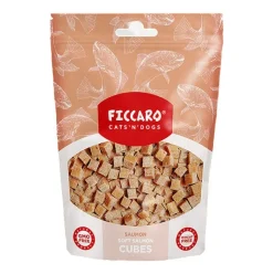 Hvalpegodbidder Og Gnaveben|Godbidder Og Gnaveben^Ficcaro Soft Salmon Cubes | 100g