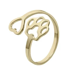 Hundesmykker, Vedhæng Ol.|Mors Dag^Ollipet Fingerring med hjerte og pote