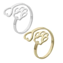 Hundesmykker, Vedhæng Ol.|Mors Dag^Ollipet Fingerring med hjerte og pote