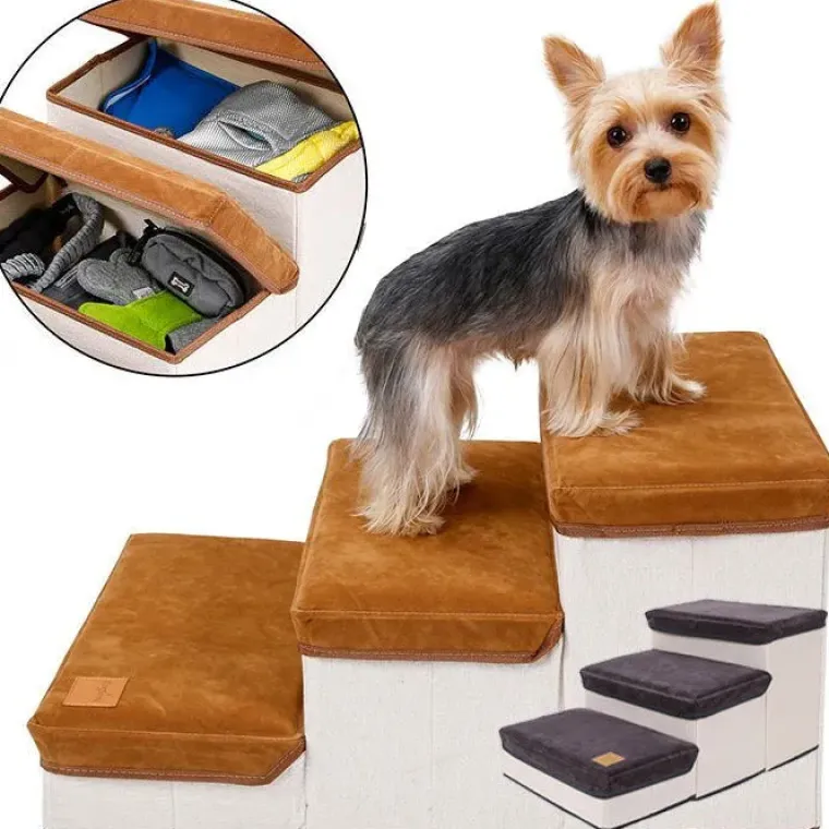 Hundetrapper & Hunderamper^DogLemi Foldbar hundetrappe med opbevaring