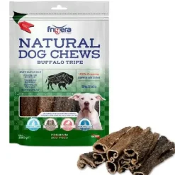 Single Protein & Foder & Godbidder|Godbidder Og Gnaveben^Frigera Natural Dog Chews Bøffelkallun | 250g