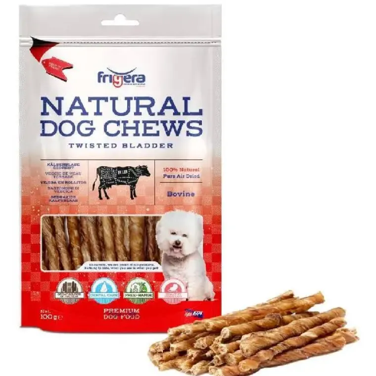 Godbidder Og Gnaveben^Frigera Natural Dog Chews Okseblære | 100g
