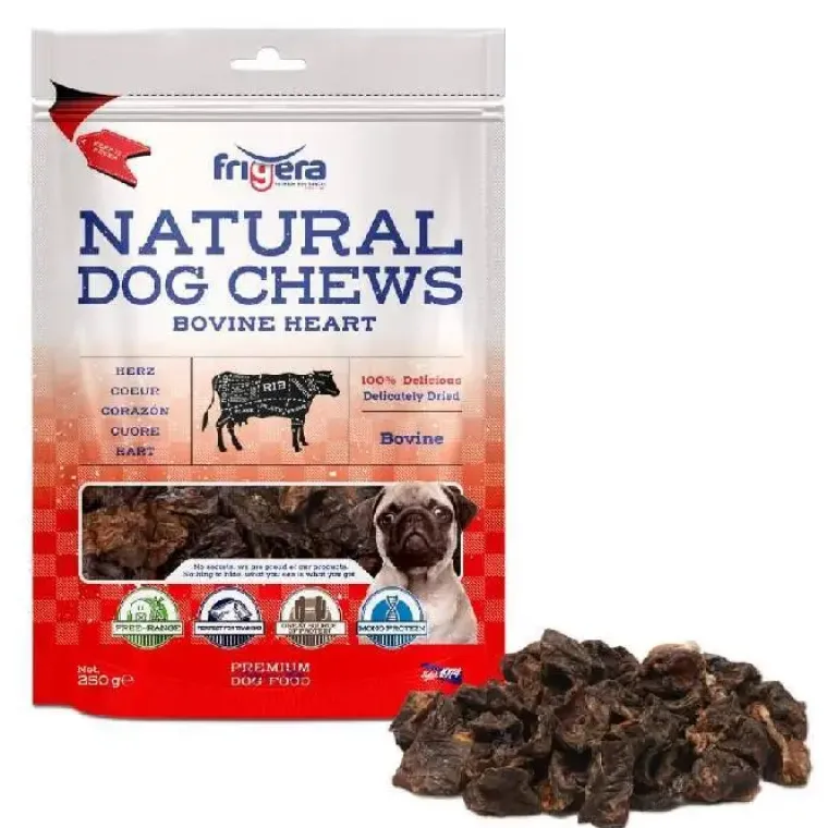 Godbidder Og Gnaveben^Frigera Natural Dog Chews Oksehjerter | 250g