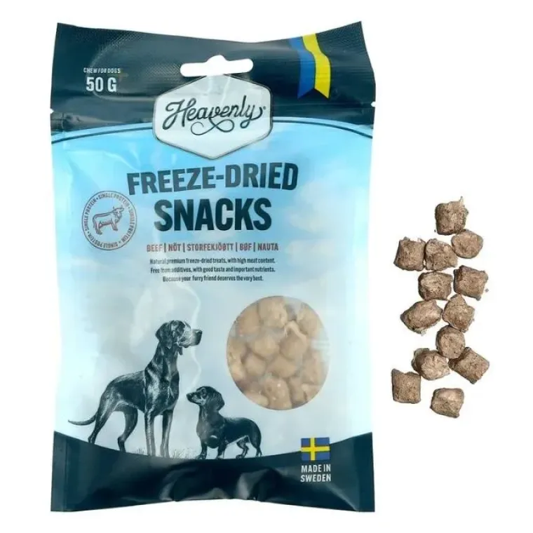 Godbidder Og Gnaveben^Dogman Frysetørret Snacks med Okse | 50g