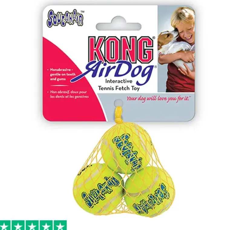 Bolde|Hvalpelegetøj^KONG mini tennisbold med piv | Net m. 3 stk