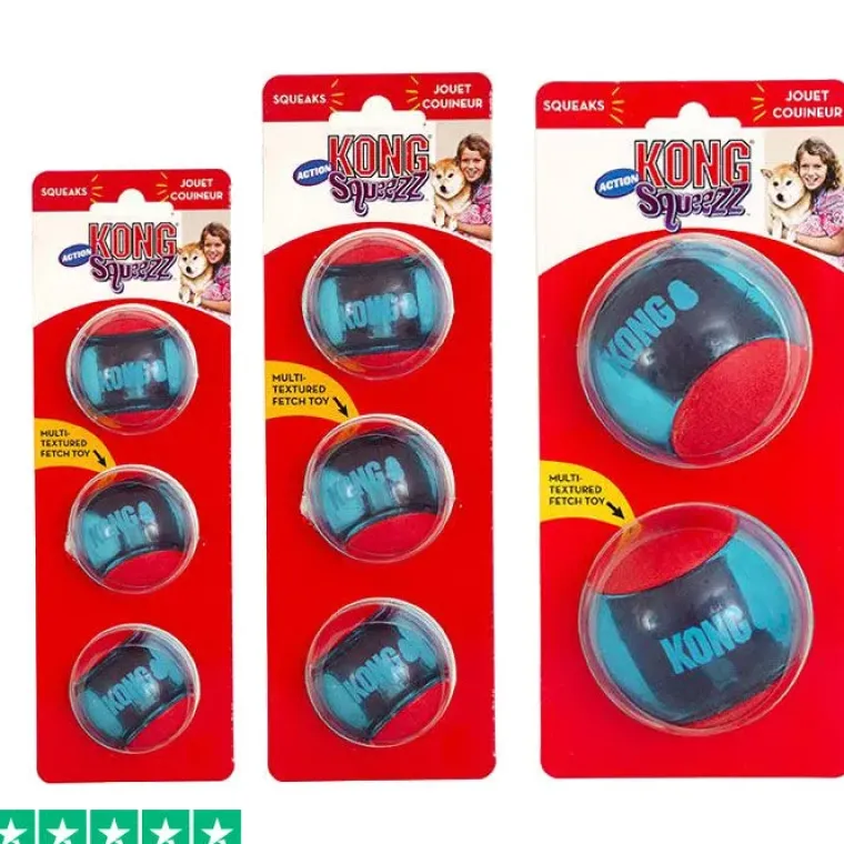 Bolde|Kong Hundelegetøj^KONG Squeezz Action Bold