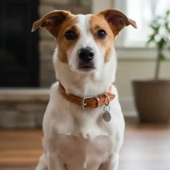 Hundehalsbånd^KW Walker læderhalsbånd | Rundsyet