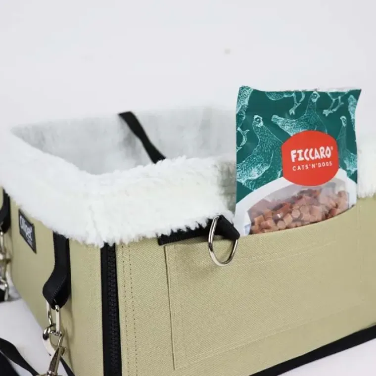 Autostol Til Hunde|Hundeferien^Ollipet Luksus biltaske m. lammeskind | 2 str. | OUTLET Beige