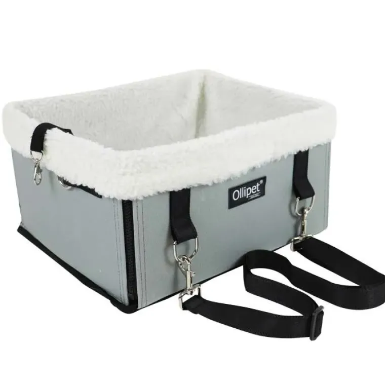 Autostol Til Hunde|Hundeferien^Ollipet Luksus biltaske m. lammeskind | 2 str. | OUTLET Beige