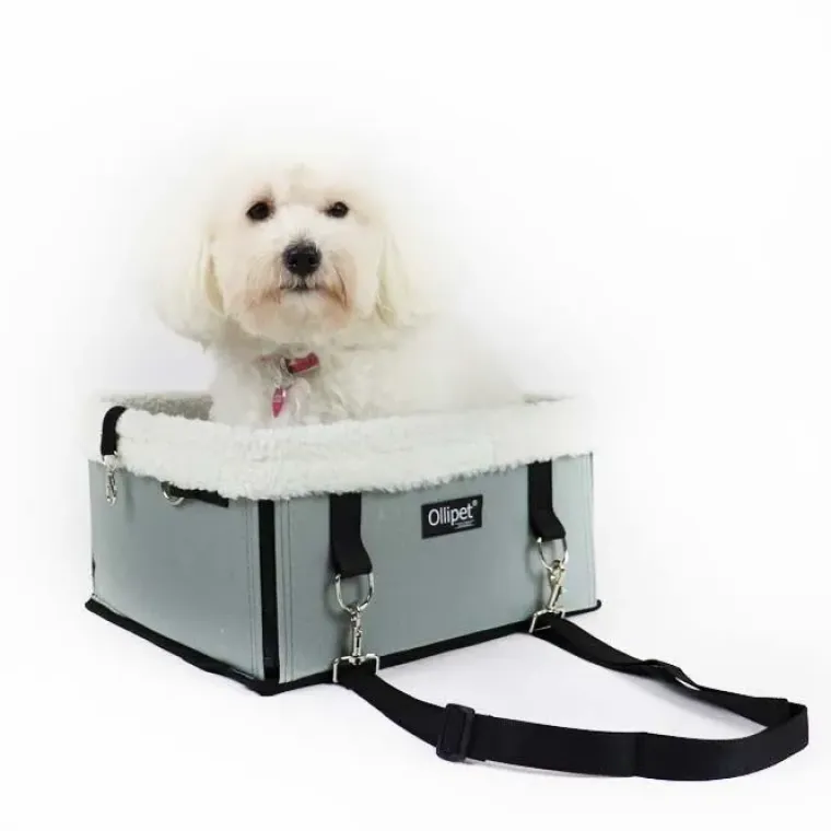 Autostol Til Hunde|Hundeferien^Ollipet Luksus biltaske m. lammeskind | 2 str. | OUTLET Beige