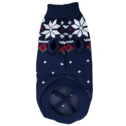 Julekurven|Hundetøj^Ollipet Marineblå vintersweater med snefnug