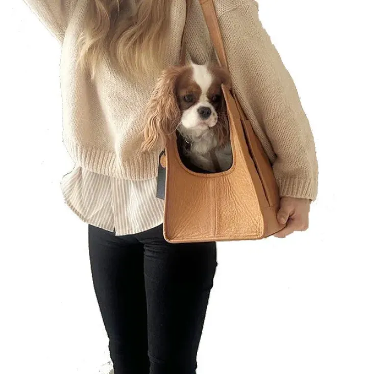 Hundetaske|Transporttasker Til Hunde^Muud Clara Hundetaske i læder | OUTLET Sort