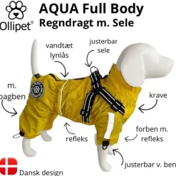 ❄️Klar Til Vintervejret|Hundetøj^Ollipet AQUA Full Body Regndragt | M. Sele | OUTLET