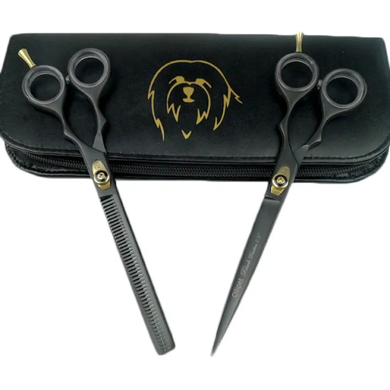 Pelsplejeredskaber^Ollipet Black Panther saksesæt | 5.5" eller 7,5"