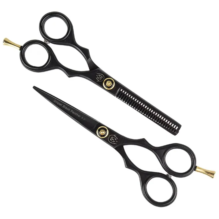 Pelsplejeredskaber^Ollipet Black Panther saksesæt | 5.5" eller 7,5"