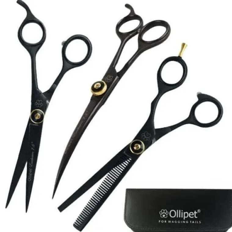 Pelsplejeredskaber^Ollipet Exclusive 3 piece saksesæt 7,5"