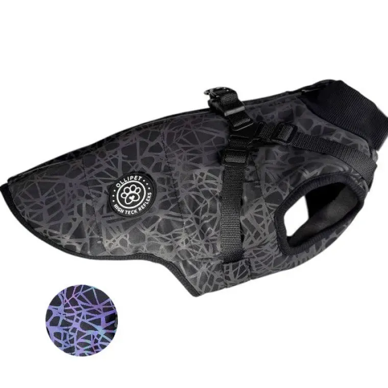 Ollipet High Tech Refleks|Led Lys Og Refleks^Ollipet High Tech Refleks Hundejakke | m. Sele