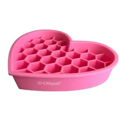 Snusemåtter/Slikkeplader|Valentine^Ollipet hjerte slowfeeder slikkeskål | 22 cm