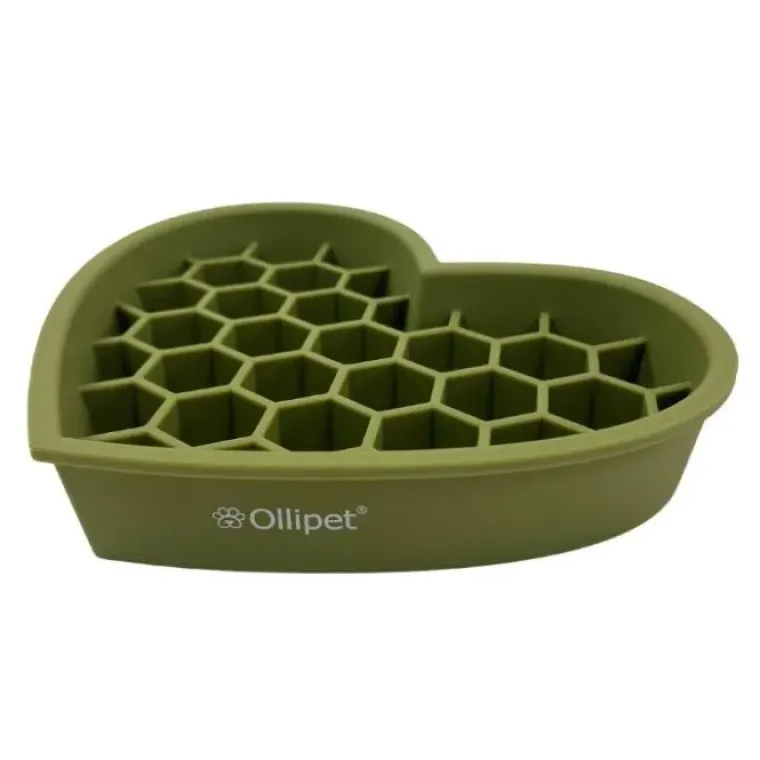 Snusemåtter/Slikkeplader|Valentine^Ollipet hjerte slowfeeder slikkeskål | 22 cm