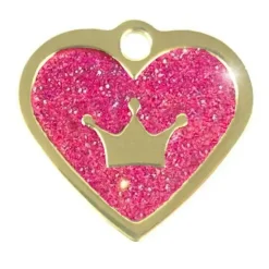 Lyserøde Favoritter|Valentine^Ollipet hundetegn | Guldhjerte m. krone