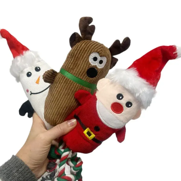 Julekurven|Ollipet Hundelegetøj^Ollipet Julebamser med reb