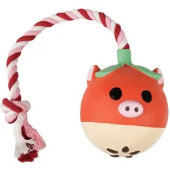 Ollipet Hundelegetøj|Hvalpelegetøj^Ollipet NaturLatex Piggle Pop | m. Reb