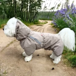❄️Klar Til Vintervejret|Hundetøj^Ollipet Poncho Regndragt | Khaki