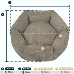 Hundesenge^Ollipet Six Stars hundekurv Mocca Brown