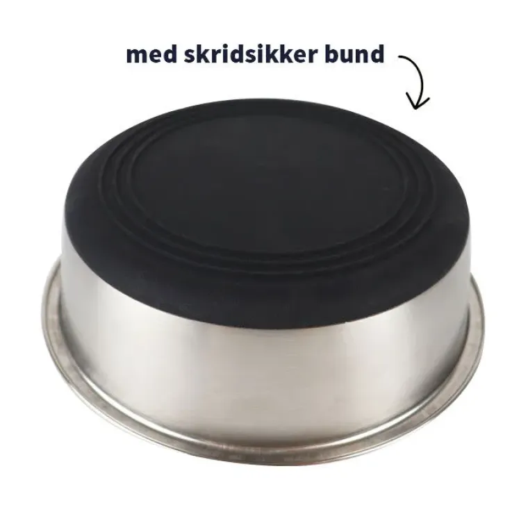 Madskål Og Vandskål^Ollipet Stainless steel bowl anti-slip